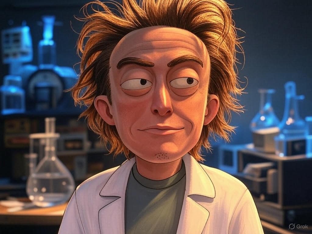 Elon Musk as a character in the animated series Rick and Morty.