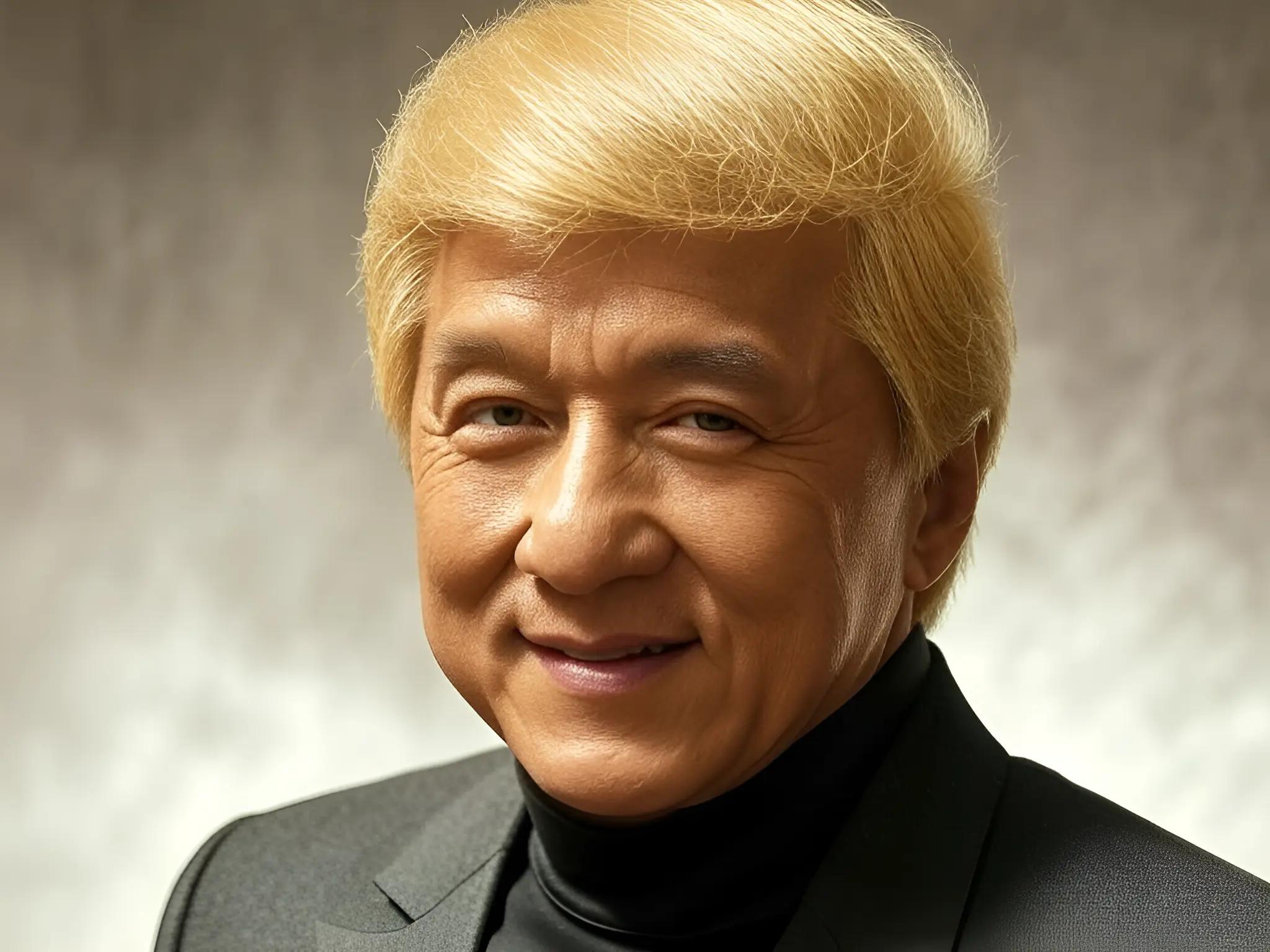 Jackie Chan in Donald Trump’s hairstyle