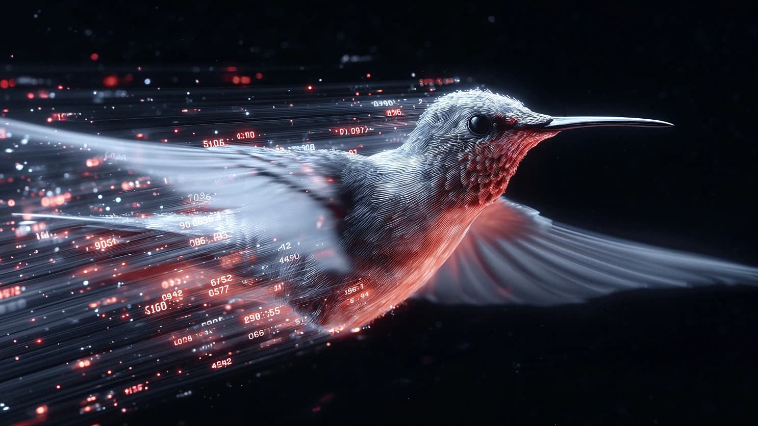 Abstract digital hummingbird