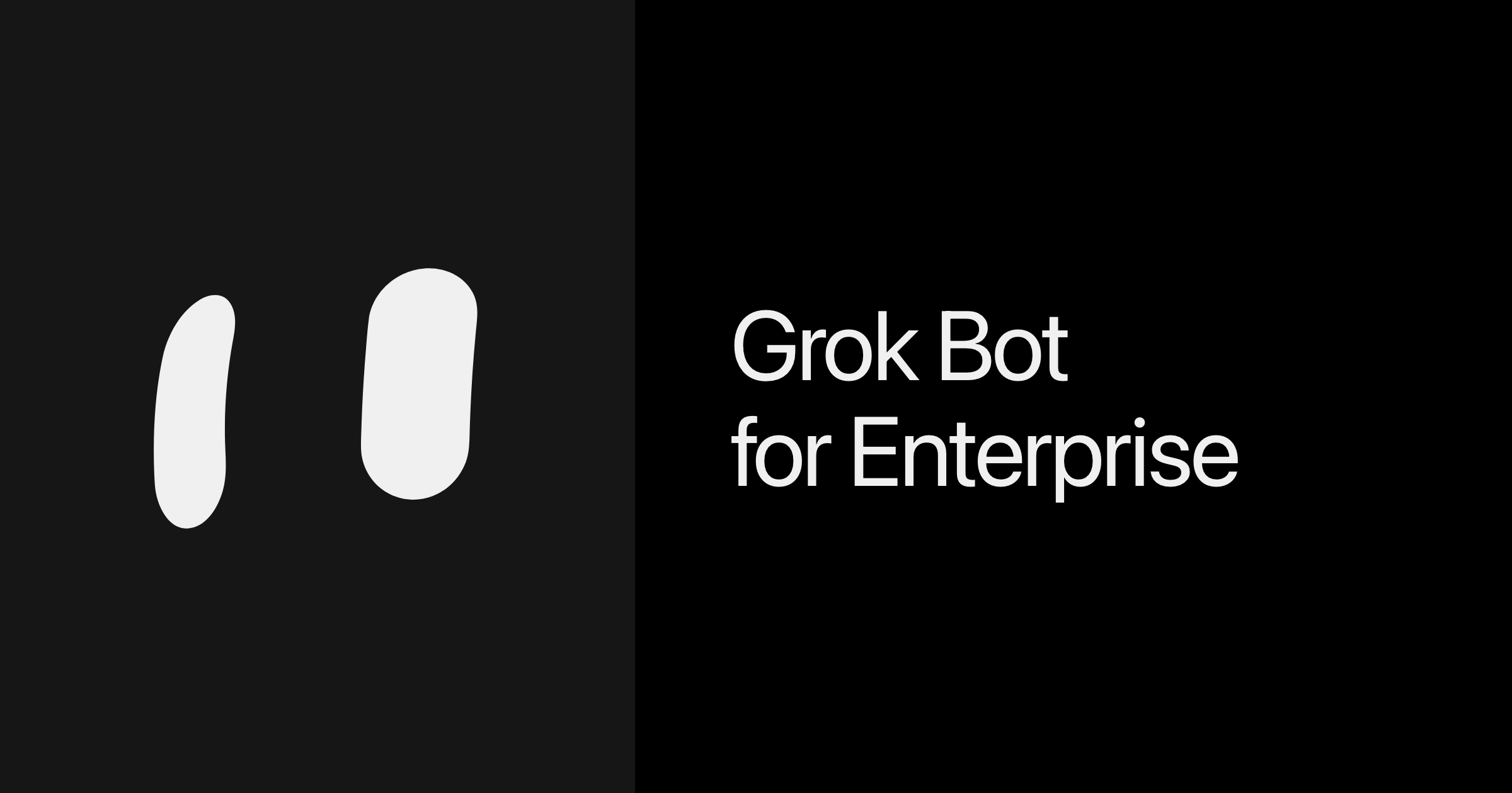 Grok Bot for Enterprise beside the Grok Bot eyes on black