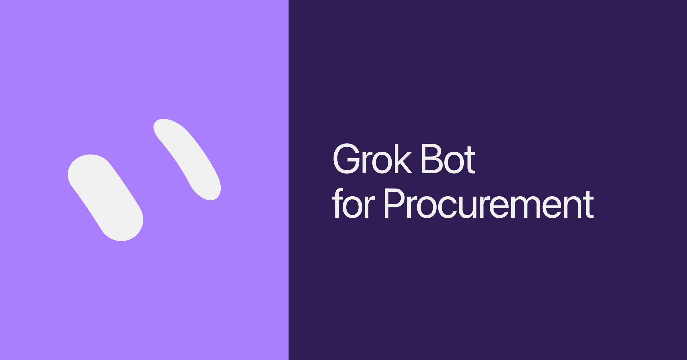 Grok Bot for Procurement beside the Grok Bot eyes on violet